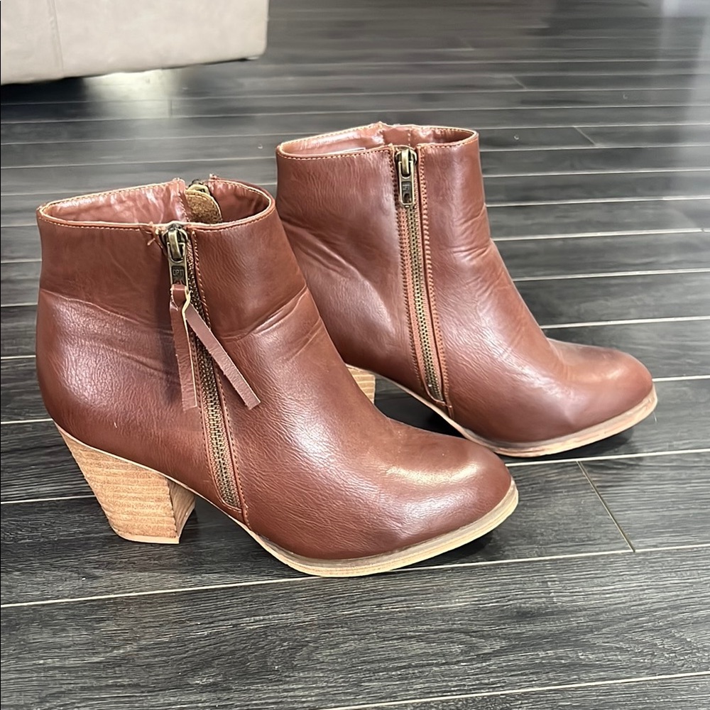 Call it Spring Brown Leather Ankle Boots